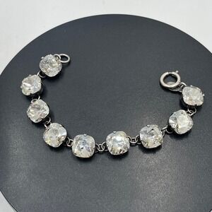 Catherine Popesco LaVie‎ Parisienne France Cushion Crystal Silver Tone Bracelet
